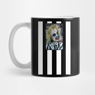 Beetlejuice Black and White Stipes Mug